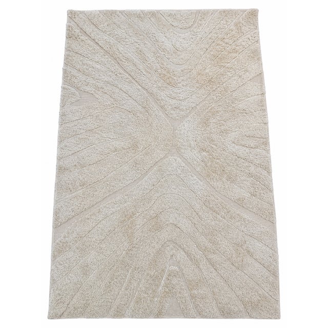 Rh Tarras Wool Rug – 10' × 14' Wheat | 100% Hand-Spun Wool | Hand-Knotted | Sculptural High-Low Texture For Sale - Image 12 of 18