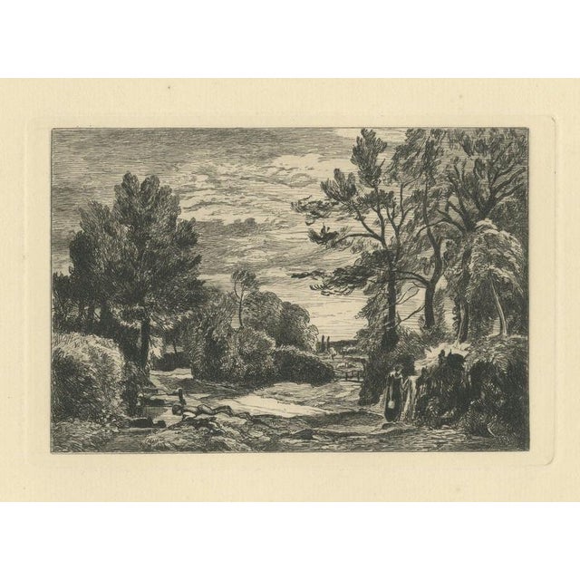 After John Constable, Wooded Lane with Figures, 1875, Etching For Sale - Image 7 of 7