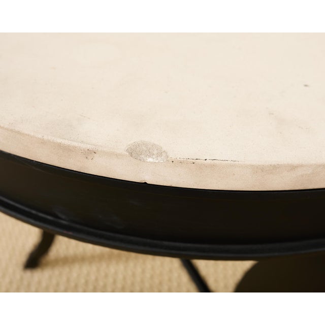 Pair of Neoclassical Style Iron and Stone Top Drink Tables For Sale - Image 9 of 12