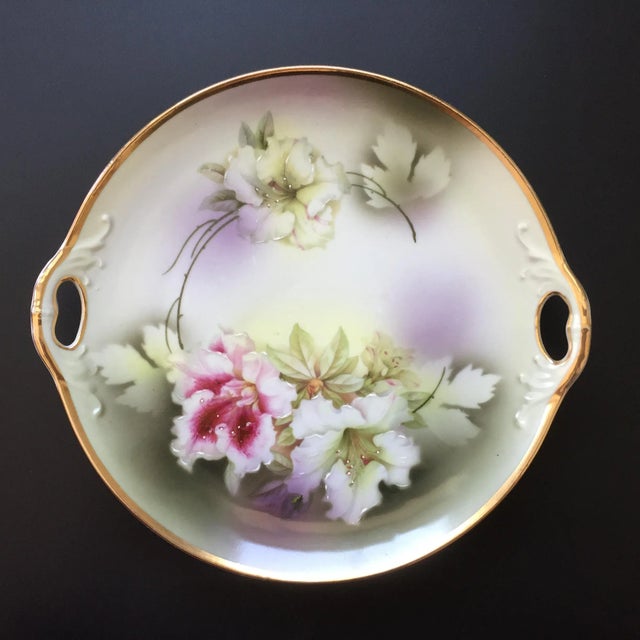 Vintage German Porcelain Oriental Lily Cookie Cake Serving Plate For Sale - Image 13 of 13