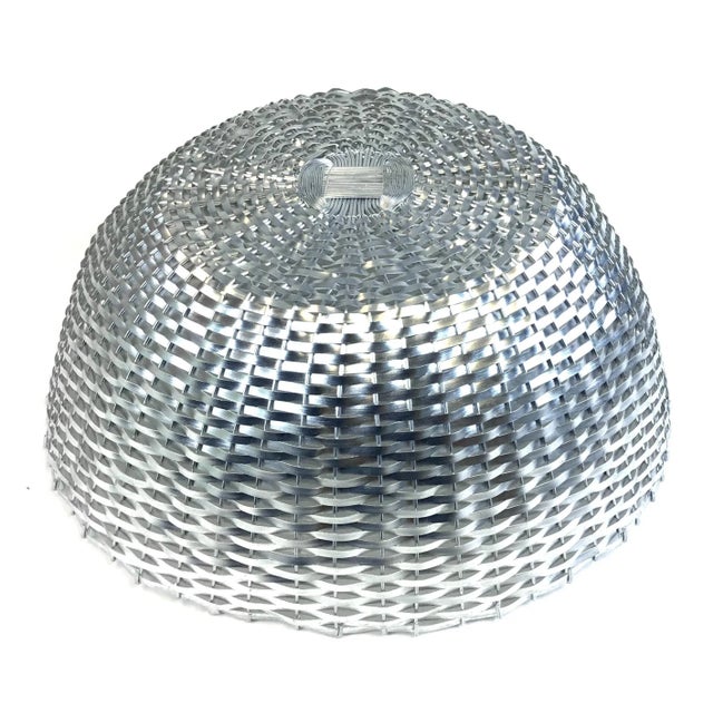 Huge Aluminum Woven Basket Fruit Bowl For Sale In Portland, ME - Image 6 of 10