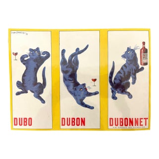 French Dubonnet Advertising Poster Print With Blue Cat Design, 1937 D'Ornellas. For Sale