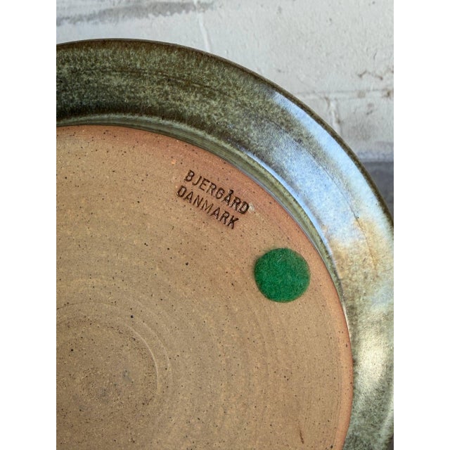 Green Danish Bjergård Green Ceramic Stripe Plate Mid-Century Modern 1960s For Sale - Image 8 of 10