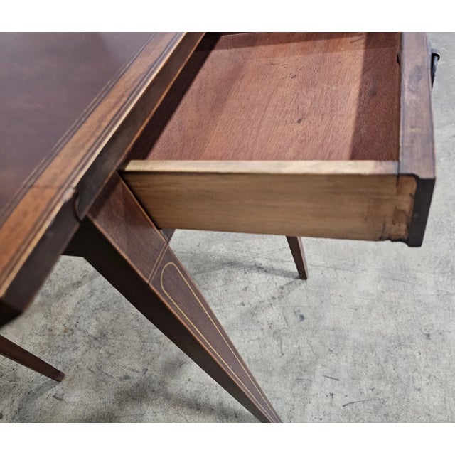 Baker Furniture Mahogany Pembroke Table Drop Leaf Table Inlays For Sale - Image 9 of 12