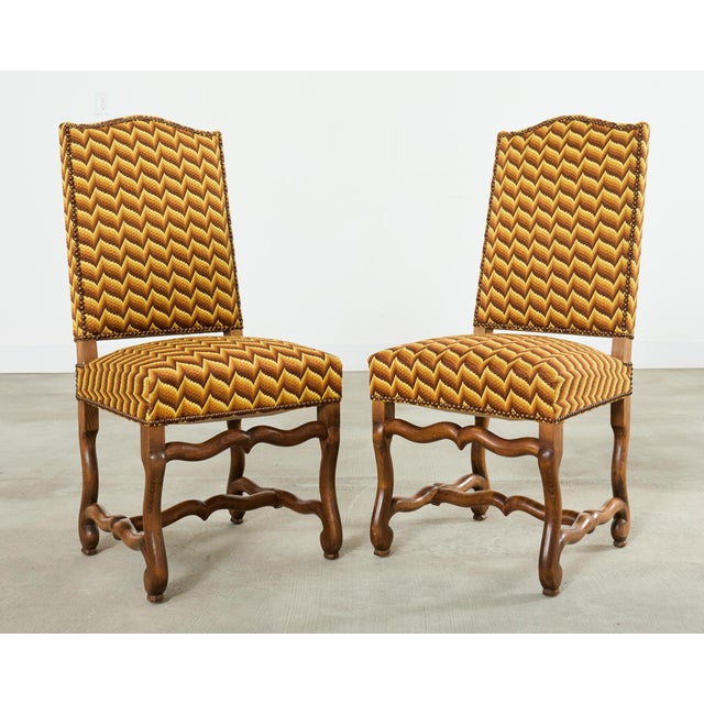Early 20th Century Set of Eight French Louis XIII Os De Mouton Maple Dining Chairs For Sale - Image 5 of 17