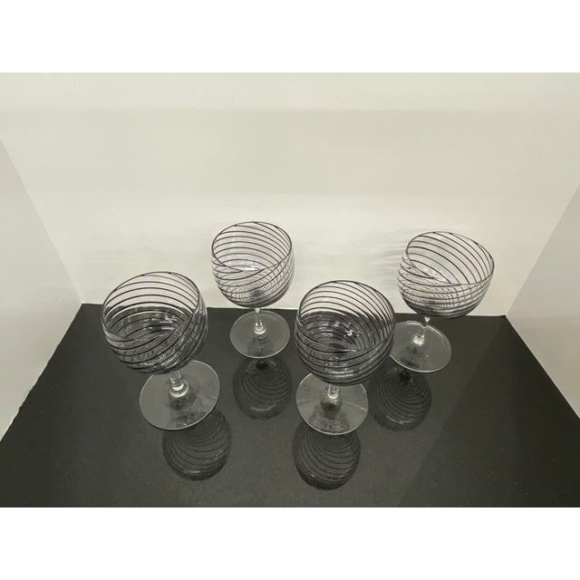 Vintage Hand Blown Wine Glasses - Set of 4 For Sale - Image 4 of 13