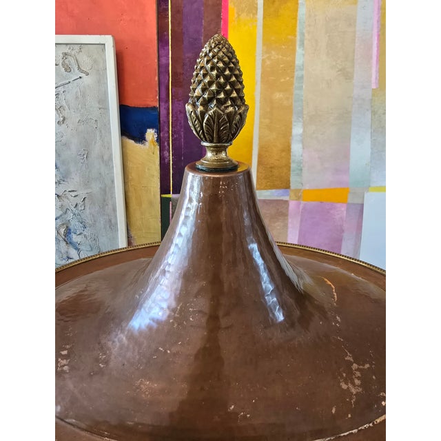 Neoclassical Antique Neoclassical Italian Copper Centerpiece Urn For Sale - Image 3 of 12