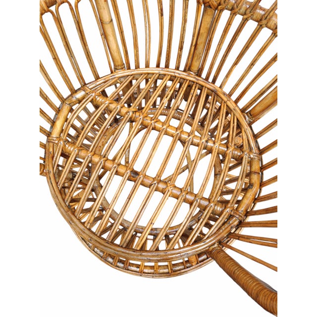 Biancamano Rattan Armcahirs by Lio Carminati & Gio Ponti, Italy, 1950s, Set of 2 For Sale - Image 6 of 8