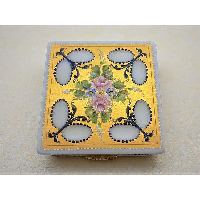 Metal Murano Opaline Glass Jewelry Box from Andromeda Glassworks, 1970s For Sale - Image 7 of 9