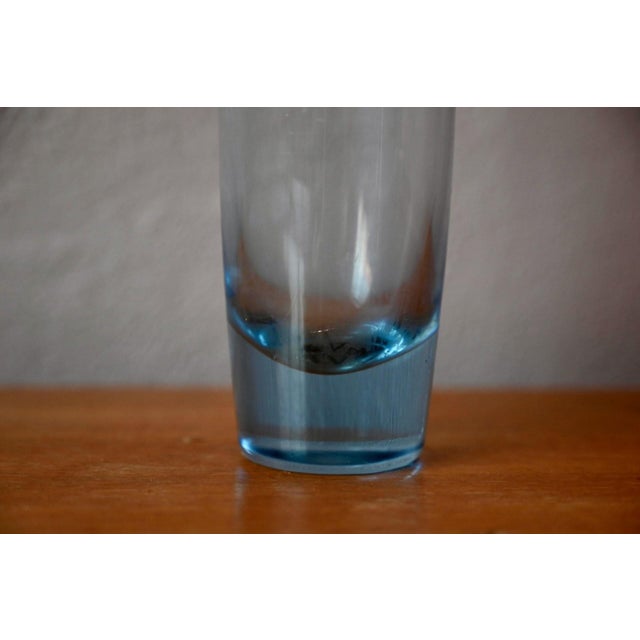 Holmegaard Scandinavian Modernist Blue Glass Vase by Per Lütken for Holmegaard, Denmark, 1950s For Sale - Image 4 of 7