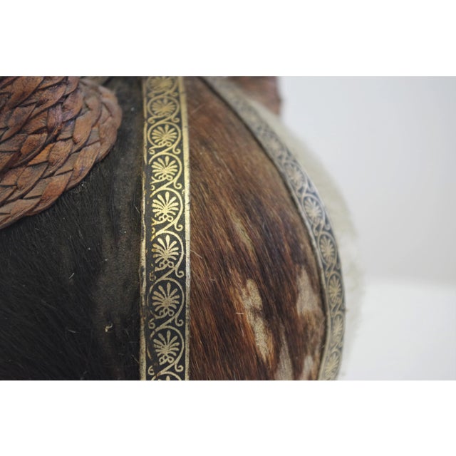 Glass Bottle Covered in Rope of Leather and Hair, 1950s For Sale - Image 10 of 11