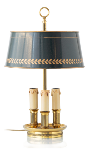 French Empire Brass Three-Light Bouillotte Lamp, 1950s