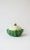 A very beautiful off-white and green pottery cauliflower vegetable soup or stew tureen, Trompe l'Oeil style, circa...
