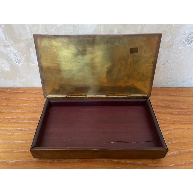 Metal Vintage Mexican Modern Los Castillo Mixed Metal and Stone Box For Sale - Image 7 of 12
