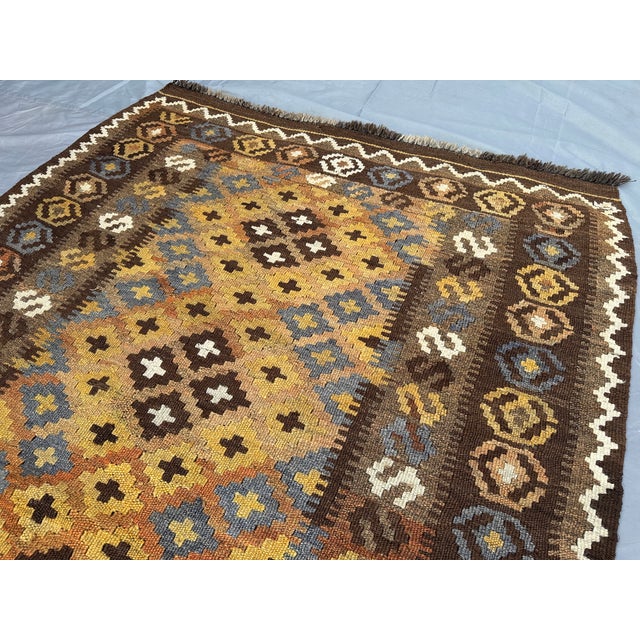 1970s Afghan Turkmen Flat Weave Tribal Kilim Rug For Sale - Image 4 of 8