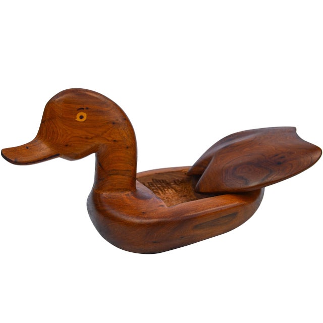 Art Deco Wooden Duck Lidded Bowl For Sale - Image 3 of 5