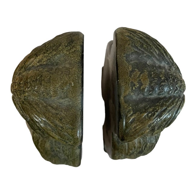 Vintage Ceramic Bronze-Colored Owl, Bookends For Sale In San Francisco - Image 6 of 8