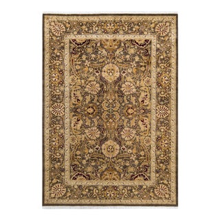 Vintage Moroccan Hand Knotted Wool Area Rug, Brown - 6'2" X 8'10" For Sale