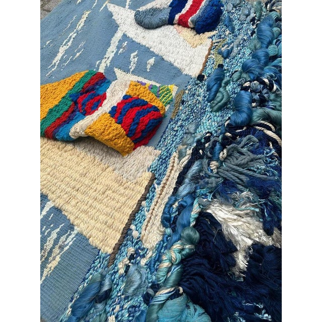 Mid-Century Brutalist Macrame Tapestry with Boat Design, 1950s For Sale - Image 15 of 18