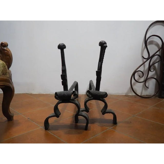 Antique 18th Century Andirons, Set of 2 For Sale - Image 5 of 8