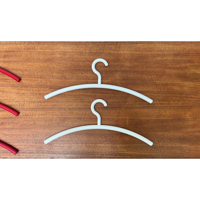 Mid-Century Modern Space Age German Red and White Coat Hanger, 1960s, Set of 5, in Very Good conditions. Designed 1980 to...