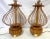 1960s 1960's Modernist Bent Rattan With Stacked Wood & Brass Lamps With Finials For Sale - Image 5 of 11
