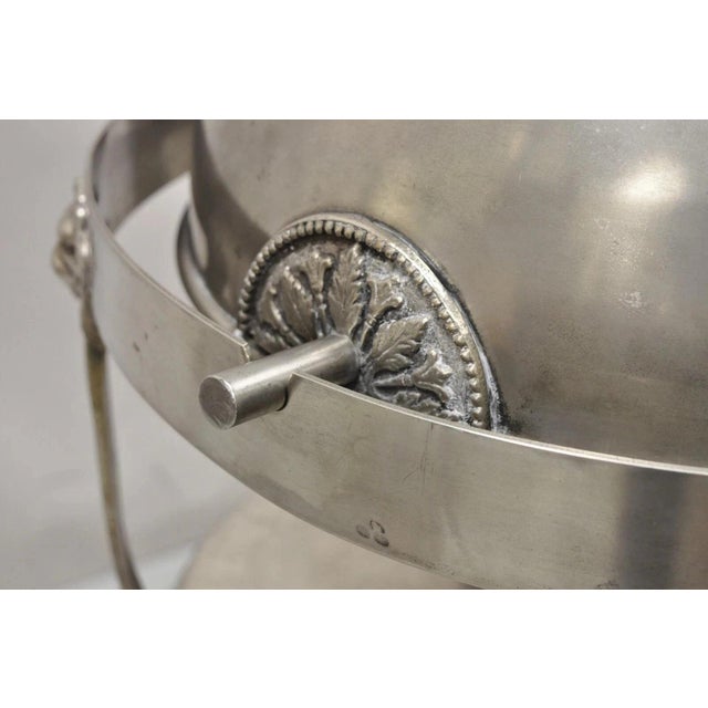 Vintage Regency Silver Plated Steel Round Catering Serving Chafing Dish W/ Lions For Sale - Image 11 of 12