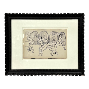 Original German Expressionist Drawing Ernst Ludwig Kirchner Women Dancing, c.1905-1915