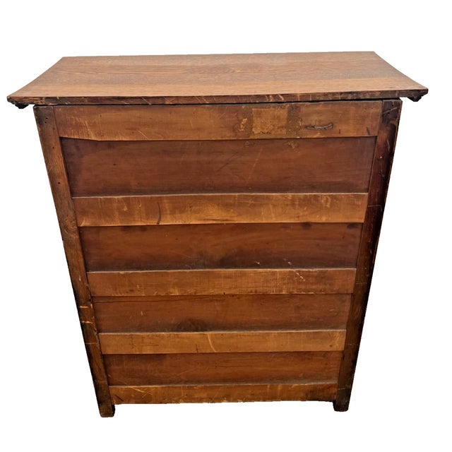 Antique Five Drawer Dresser Chest Mission Arts & Crafts Quarter Sawn Tiger Oak For Sale - Image 10 of 10
