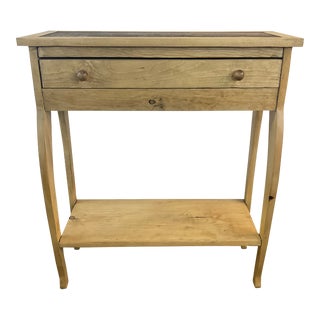1940s Americana Folk Art Farmhouse Handmade Pine Console Table With Drawer. For Sale