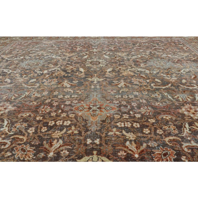 Textile Antique Persian Sultanabad Rug With Detailed Allover Botanical Design8'11 X 12'7 For Sale - Image 7 of 18