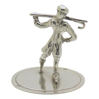 Vintage Dutch Handmade Gentleman with Stick Figurine, 1970s For Sale