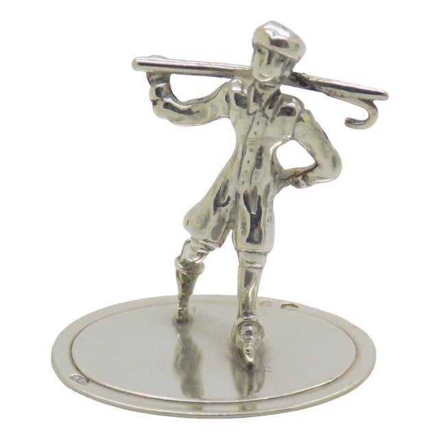 Vintage Dutch Handmade Gentleman with Stick Figurine, 1970s For Sale