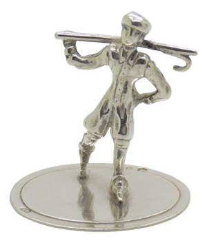 Vintage Dutch Handmade Gentleman with Stick Figurine, 1970s