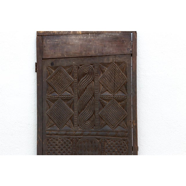 African Antique Finely Carved Braided African Door For Sale - Image 3 of 8