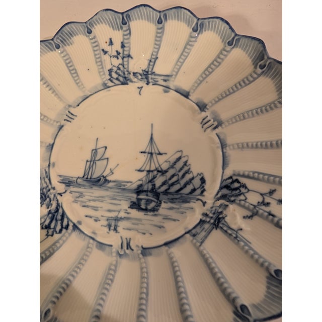 Antique Weimar Germany Porcelain Blue & White Copenhagen Pattern Plates - Set of 5 For Sale In Phoenix - Image 6 of 11