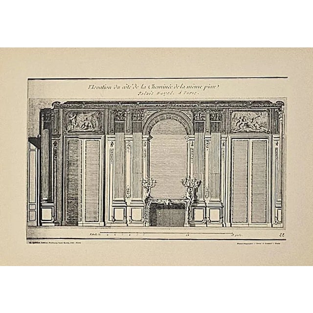 Printmaking Materials C1880s Set of 6-French Antique Architecture Interior Lithographs-Fireplaces, Documentation For Sale - Image 7 of 8