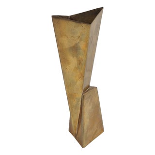 Art Deco Cubist Brass Vase from WMF, 1930s For Sale