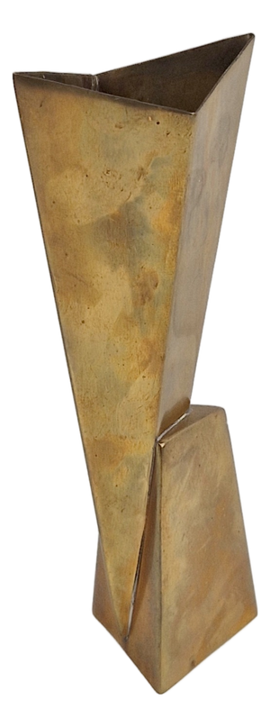 Art Deco Cubist Brass Vase from WMF, 1930s