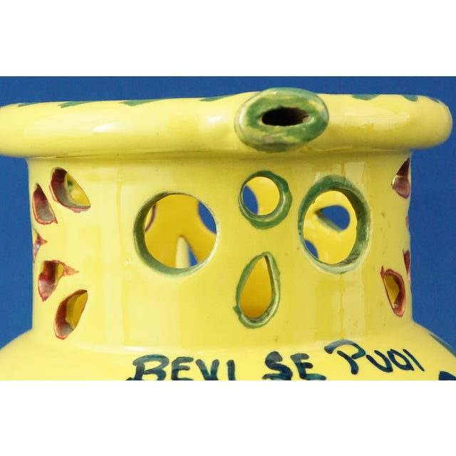 Majolica Ceramic Drink if You Can Jug Vase from Cooperativa Ceramica Imola, Italy, 1920s For Sale - Image 9 of 16