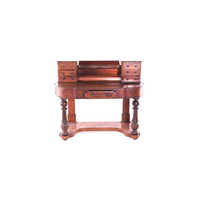 Antique Walnut Writing Desk, England For Sale - Image 4 of 4