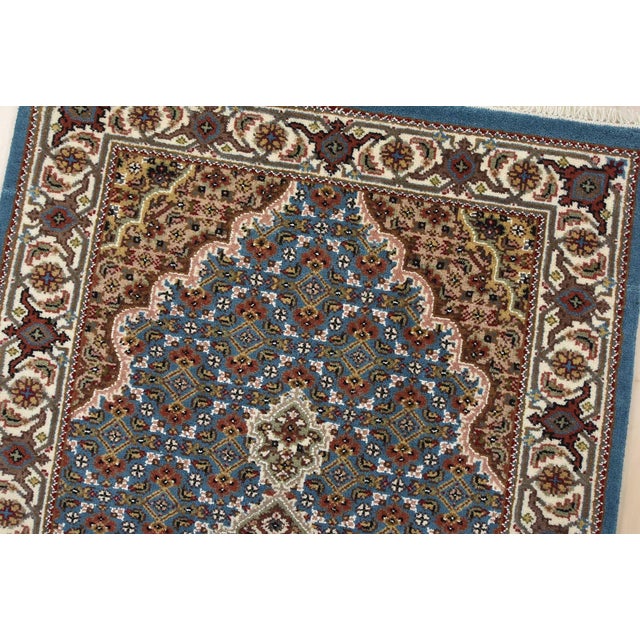 Tabriz Mahi Runner 2’11” X 10′ Blue Wool Traditional Hand-Knotted Oriental Rug For Sale In Philadelphia - Image 6 of 12