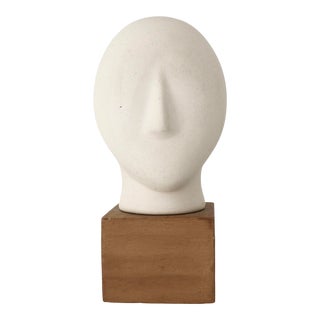 Bisque Sculpture on Wood Base For Sale