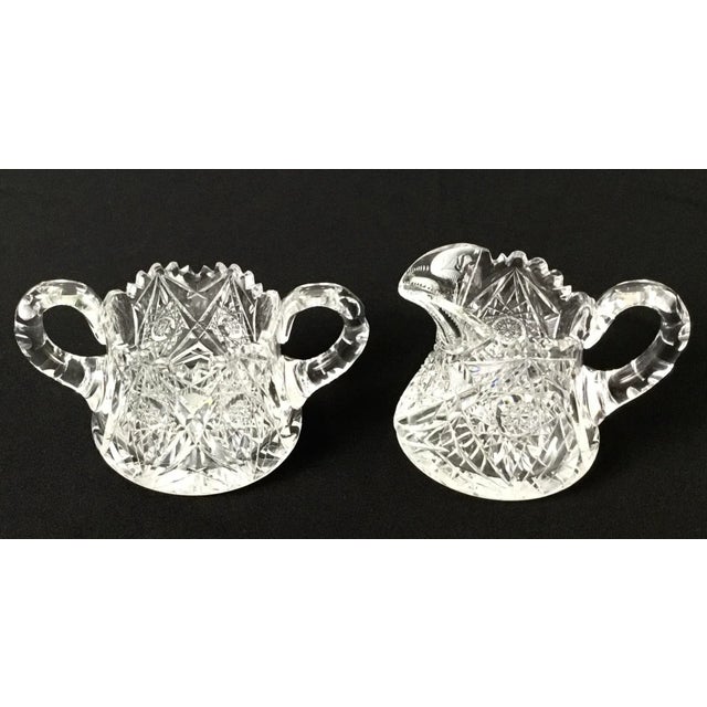 Antique ABP-cut Glass Creamer and Sugar Set- 2 Pieces For Sale - Image 6 of 7