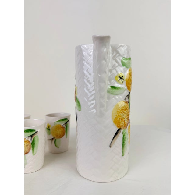 1960s Vintage Our Own Import Ceramic Pitcher and Cups Set- 5 Pieces For Sale In Raleigh - Image 6 of 12