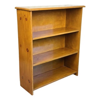 Vintage Farmhouse Pine Bookshelf Cabinet For Sale