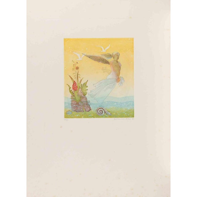 Etching and aquatint on paper realized by Normanno Soscia. Hand signed and numbered in pencil. Edition of 90. Excellent...