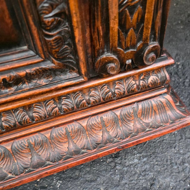 Antique Circa 1880 French Renaissance Revival Partner's Desk, Fully Carved on All Sides With Parquetry Top For Sale In Washington DC - Image 6 of 18