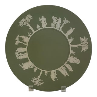 Vintage Wedgwood Jasperware the Muses Sage Green Celadon 9.25" Made in England 1989 For Sale