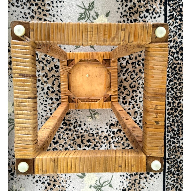 Vintage Rattan Plant Stand or Drinks Table For Sale In Miami - Image 6 of 9